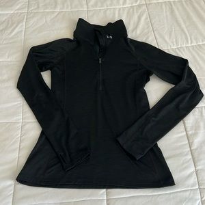 Under Armour women’s medium black base layer, zip up, thumb hole long sleeve